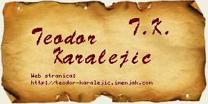 Teodor Karalejić vizit kartica